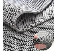 Suuiwau Drainage Non Slip floor Mat 0.9x5m Commercial Floor Mat 5.5mm Thick PVC Drainage Mat Bathroom Pool Floor Mat Mesh Hollow Door Mat Roll for Swimming Restaurant Kitchen Bars Patio Wet Area, Grey
