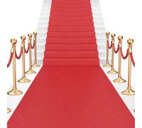 Suuiwau Red Carpet Wedding Aisle Runner 1X10m Non-slip Red Carpet Runner Party 5.5mm Thickness Red Carpet Roll VIP Runner Rug Runway Rug for Wedding Christmas Prom Hallways Kitchen Stairs