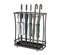 Suuiwau Umbrella Stand for Hallway Holder,With 21 Holes and 24 Hooks Space-Saving Entryway Organizer with Drip Tray for Umbrellas & Walking Sticks Entryway,Home & Office