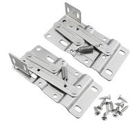 SUUJI 2Pcs Modern Nickel Steel Tip Out Tray Hinges, 45 Degrees Tilt Tray Hinge, Self Closing Scissor Hinges for Kitchen Sink-Front Drawer, Bathroom Cabinet Storage Box, Silver