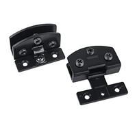 SUUJI Cabinet Glass Door Hinge,2 Pcs 90 Degrees Frameless Glass Door Hinge,Bathroom Display Cabinet Glass Clip Showcase Wine Cabinet Clamp Gate Hinge Without Drilling (Black)