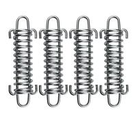 SUUJI Stainless Steel Dog Leash Shock Absorbing Spring 4 Pcs Dog Cable Tie Out Buffer Spring for Run Or Training,Heavy Duty Tent Rope Fixed Buckle Tensioner for Outdoor Hiking Camping