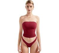 SUUKSESS Women Sexy Tube Top Summer Y2K Going Out Vest Double Lined Basic Tank Top