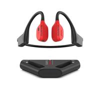SUUNTO Wing Bone Conduction Headphones, Open-Ear Bluetooth Earphone with Advanced Head Control, 30H Playtime with Mics & LED Lights, Chargebank Attached, IP67 Waterproof for Running & Workouts, Red