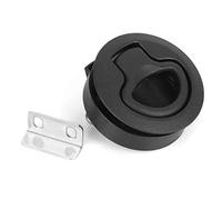 Suuonee Flush Boat Latch, Black Round Flush Slam Latch Deck Hatch Pull Practical Boat Marine Hardware Accessory