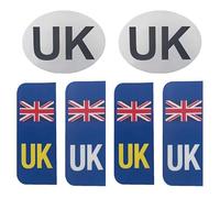 Suupii 4 Pcs Number Plate Sticker And 2 Pcs Magnetic Cars Sticker, Uk Stickers for Car Europe Uk Car Stickers for Europe, Easy to Attach Sign fors Trucks, Cars Decals Applicable to Travel