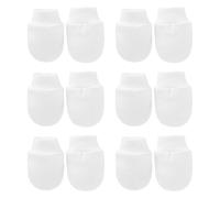 Suupii 6 Pair Scratch Mittens Newborn, Baby Mittens Newborn Essentials Soft Touch White Baby Scratch Mittens Anti-Scraping, for 0-12 Months Toddler Boy Girls