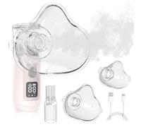 Suuprone Portable Nebuliser Machine for Adults & Kids,Ultra Silent Automatic Cleaning Function Nebulizer,Ultrasonic Technology Iteration 2.0,Fine Atomisation,0 Residue More Efficient for Home & Travel