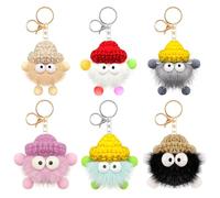 Suuwwn key rings women Plush Keychain 6 Pcs Key Ring Personalized Keychain Car Keychain Cute Plush Charm Keychain Key Ring School Bag Pendant Cute Keyring Gifts