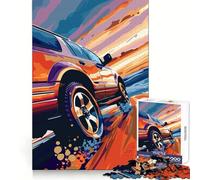 SUV Sunset Drive Jigsaw Puzzles for Teenagers 1000 Piece Raise Memory Leisure Time Clean Edge Lovely Present (38x26cm)
