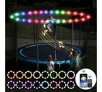 SUVEUS Trampoline Lights, Waterproof LED Lights for 16Ft 15Ft 14Ft 12Ft 10Ft Trampoline, 16 Colors Change with Remote and App Control, Sync up to Music, Super Bright for Kids to Play at Night