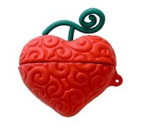 Suvivant for Samsung Galaxy Buds 2 Pro/Pro/2/Live/FE Cover, Cute Popular Cartoon Devil Fruit Shape Silicone Headphone Case with Hook (Love Heart)