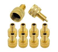 Suvnie 10 PCS Large Bore Tire Valve Adapter, Brass Valve Stem Adapter, External Tire Bore Valve Reducer Adapter Connector for Trucks Giant Crane, Universal Exterior Car Accessories