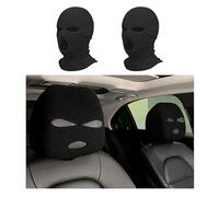 Suvnie 2 PCS Car Headrest Cover, Personalized Funny Car Seat Full Face Mask, Ski Mask Wrap Protection for Auto Front Seat Rest Decoration, Universal Interior Car Accessories (Black)