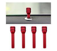 Suvnie 4PCS Car Door Lock Knobs, 1.93" × 0.47" Aluminum Alloy Auto Inner Door Lock Pull Pins, Automotive Door Lock Pin Cover Decor, Universal Vehicle Front Rear Door Knob Cover (Red)