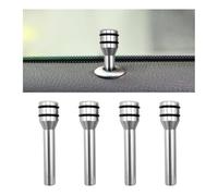 Suvnie 4PCS Car Door Lock Knobs, 1.93" 0.47" Aluminum Alloy Auto Inner Door Lock Pull Pins, Universal Vehicle Front Rear Door Knob Cover (Silver)