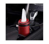 Suvnie Car Tissue Holder, Auto Cylinder Tissue Box with Window Breaker, Leather Round Tissues Container for Vehicle Home Office Use, Travel Facial Tissues Organizer Car Accessories (Wine Red)