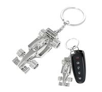 Suvnie Race Car Model Key Chain, Creative 3D F1 Formula Racing Car Key Rings, Novelty Metal Key Fob Holder Gift for Men (Solid)
