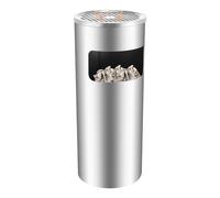 Suvnlsy Stainless Steel Waste Bin 15L with Removable Inner Bucket, 2-in-1 Free Standing Ashtray Cigarette Bin Dustbin for Indoor & Outdoor Use, Garden, Patio, Kitchen, Office, Hotel (Silver)