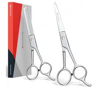 Suvorna 6.5" Hairdressing Scissors with Thinning Scissors for Hairdressers & Barbers - Sharp Stainless Steel Hair Dresser Scissor for Cutting & Layering - Right Hand Hair Cutting Kit for Adults
