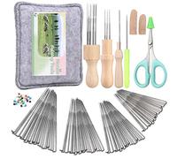 SUVSOON 118PCS Wool Felting Tool Kit, Needles Felting Tools with 80 PCS Needles Felting 3 Models of Wooden Handles Large Felt Pad, 4-Sizes Felting Needle Suitable for Various Felting Projects