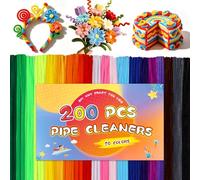 SUVSOON 200PCS, 20 Colors Pipe Cleaners, Multi-Color Chenille Stems Fuzzy Sticks, Pipe Cleaners for Craft Flowers, Ideal for Arts Creative Handmade DIY Decorations and Craft Supplies