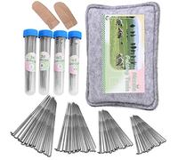SUVSOON 82PCS Wool Felting Tool Kit, Needles Felting Tools with Felting Pad 80PCS Needle Felting Needles Fingercots, 4-Sizes Felting Needles and Thick Felt Pads Suitable for Various Felting Projects