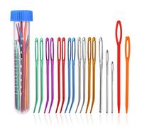 SUVSOON Yarn Needle Set, 17-Piece Bent Tip Tapestry Needles with Large Eye and Blunt Tips for Hand Sewing, Knitting, Crochet