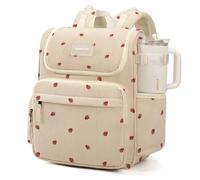 suwarble Large Corduroy Diaper Bag Backpack for Mom, 25L Baby Travel Backpack with Stroller-Ready Straps, Strawberry Pink Corduroy, L