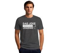 SUWATOIN Dad Jokes Loading Shirt Daddy Bad Pun Humor T-Shirt Funny Tee Tops Grey