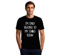 SUWATOIN Dog Dad Shirts for Men Im Only Talking to My Dog Today T-Shirt Funny Dogfather Tee Tops Black
