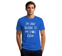 SUWATOIN Dog Dad Shirts for Men Im Only Talking to My Dog Today T-Shirt Funny Dogfather Tee Tops Blue