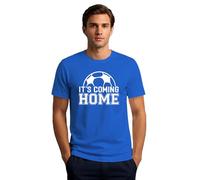 SUWATOIN Football Shirt for Men It's Coming Home T-Shirt Sports Lover Tee Tops Blue