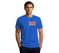SUWATOIN London England Shirt for Men Union Jack Flag Souvenir Printed T-Shirt Tops Blue