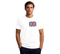 SUWATOIN London England Shirt for Men Union Jack Flag Souvenir Printed T-Shirt Tops White
