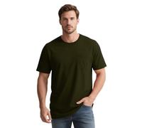 SUWATOIN T Shirts for Men Short Sleeve Crew Neck Basic Summer Tee Tops with Pocket Casual Loose Fitting Blouse Green