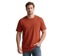 SUWATOIN T Shirts for Men Short Sleeve Crew Neck Basic Summer Tee Tops with Pocket Casual Loose Fitting Blouse Orange