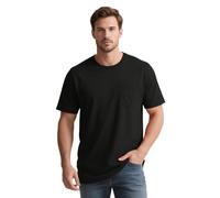 SUWATOIN T Shirts for Men Short Sleeve Crew Neck Basic Summer Tee Tops with Pocket Casual Loose Fitting Blouse Black