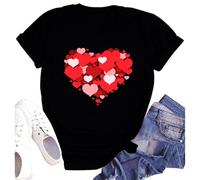 SUWATOIN Valentines Day Tshirt Women Heart T Shirts Valentines for Her