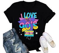 SUWATOIN Womens 90s Vibe Shirt I Love 90s Tshirt Retro Music Lover Tee Tops