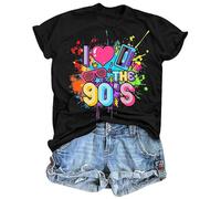 SUWATOIN Womens 90s Vibe Shirt I Love 90s Tshirt Retro Music Lover Tee Tops