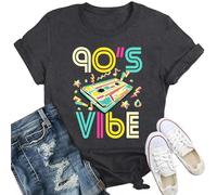 SUWATOIN Womens 90s Vibe Shirt I Love 90s Tshirt Retro Music Lover Tee Tops