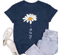 SUWATOIN Womens Daisy Flower Shirts Wildflower T-Shirt Positive Floral Life Tee Tops