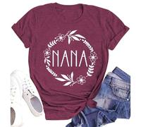 SUWATOIN Womens Nana Shirts Grandma Life T-Shirt Funny Tee Top Cute Letter Print Short Sleeve