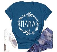 SUWATOIN Womens Nana Shirts Grandma Life T-Shirt Funny Tee Top Cute Letter Print Short Sleeve