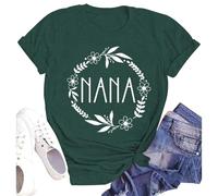 SUWATOIN Womens Nana Shirts Grandma Life T-Shirt Funny Tee Top Cute Letter Print Short Sleeve