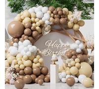 SUWEN 153Pcs Brown Balloons Garland Arch Kit Different Sizes 18 10 5 inch Dark Light Brown Nude White Balloons for Neutral Bear Birthday Thanksgiving Bridal Shower Gender Reveal Party Decorations