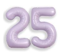 SUWEN 40 Inch Lavender Large 25 Balloon Number Big Foil Helium Number Balloons 0-9 Giant Jumbo Happy 25th Birthday Party Decorations for Boy or Girl Huge Mylar Anniversary Party Supplies