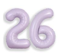 SUWEN 40 Inch Lavender Large 26 Balloon Number Big Foil Helium Number Balloons 0-9 Giant Jumbo Happy 26th Birthday Party Decorations for Boy or Girl Huge Mylar Anniversary Party Supplies