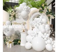SUWEN 60PCS White Balloons 18/12/10/5 Inch Different Sizes